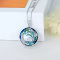 TOUPOP 925 Sterling Silver Crystal Peacock Pendant Necklace For Women-0-2
