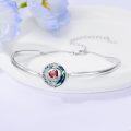 wholesale 925 Sterling Silver Blue Crystal Moon Star Bracelet Birthstone Jewelry Gift for Her-0-3