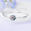 wholesale 925 Sterling Silver Blue Crystal Moon Star Bracelet Birthstone Jewelry Gift for Her-0-3