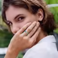TOUPOP Gold & Zircon Retro Statement Ring for Women-0-2