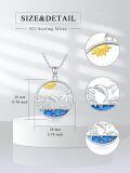 wholesale 925 Sterling Silver Dolphins Palm Trees Sun Pendant Necklace-0-4