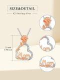 wholesale 925 Sterling Silver Lab-Grown Cubic Zirconia Rose Heart Pendant Necklaces for Women - Mothers Day Gift Ideas-0-3