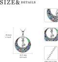 wholesale 925 Sterling Silver Round Abalone Shell Bat Pendant Necklace for Women Girls  45cm Chain Length-0-2