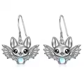 wholesale 925 Sterling Silver Moonstone Earrings Wholesale - Cute Bat Design Jewelry for Women Girls Gifts-0-0