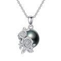 wholesale 925 Sterling Silver Rose Pearl Pendant Necklace-0-0