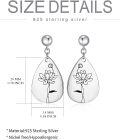 wholesale Sterling Silver Floral Teardrop Earrings w Birth Flower Engraved Gift for Women-0-53