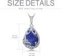 wholesale Sterling Silver Gemstone Teardrop Filigree Pendant Necklace-0-17