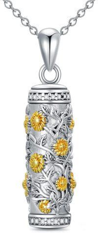 wholesale TOUPOP Urn Necklace For Ashes For Women/men Sterling Silver Cremation Jewelry For Ashes W/funnel Filler Memorial Jewelry Gifts For Women Girls Ashes Necklace, Sterling Silver, Crystal -undefined