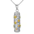TOUPOP Sterling Silver Crystal Urn Necklace For Ashes Memorial Jewelry-0-0