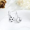 wholesale 925 Sterling Silver Soccer Ball Shape Drop Earrings for Women and Girls-0-2