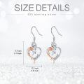TOUPOP Sterling Silver Rose Heart Butterfly Initial N Letter Drop Dangle Earrings-0-5
