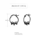 wholesale 925 Sterling Silver Black Skulls Gothic Huggie Hoop Earrings-0-4