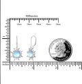 wholesale 925 Sterling Silver Blue Opal Sun Leverback Dangle Earrings-0-5