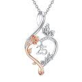 TOUPOP 925 Sterling Silver Rose Heart Infinity Necklace Butterfly Jewelry Gifts-0-0