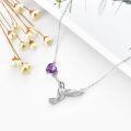 wholesale 925 Sterling Silver Hummingbird Necklace With Heart Amethyst Gemstone-0-2