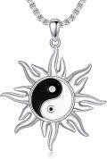 wholesale Sun Necklace For Men Women 925 Sterling Silver Eye Of Horus/yin Yang Sun Pendant Necklace Amulet Talisman Protection Amulet Jewelry Christmas Gift For Him Her -0-0