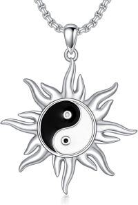 wholesale 925 Sterling Silver Yin Yang Sun Eye Of Horus Pendant Necklace For Men & Women-Yin Yang Necklace