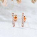 wholesale 14K White Gold Round Cut Natural Diamond Bar Stud Earrings 2ctw-0-16
