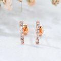 wholesale 14K White Gold Round Cut Natural Diamond Bar Stud Earrings 2ctw-0-16