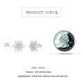 wholesale 925 Sterling Silver Snowflake Earrings With Zirconia Stones Elegant Winter Jewelry-0-2