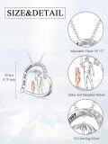 wholesale 925 Sterling Silver Heart Pendant Necklace with Father and Daughter Design - I Love You Forever-0-4
