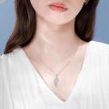 wholesale 925 Sterling Silver Cubic Zirconia Angel Wing Pendant with 18 Cable Chain Necklace Jewelry for Women Girls Gift Boxed-0-1