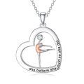 wholesale 925 Sterling Silver Gymnast Heart Pendant Necklace She Believed She Could So She Did-0-0