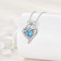 wholesale 925 Sterling Silver Turquoise Heart & Floral Pendant Necklaces for Women Gifts-0-1