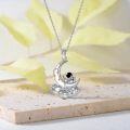 wholesale 925 Sterling Silver Crescent Moon with Astronaut and Stars Pendant Necklace for Women & Men-0-4