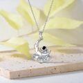 wholesale 925 Sterling Silver Astronaut Moon Boat Cloud Pendant Necklace With Two Tone Gold Stars-0-4