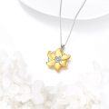 wholesale 925 Sterling Silver Gold Plated Sunflower Spinning Pendant Necklace for Women Girls Gifts 45cm Chain Length-0-2