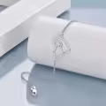 TOUPOP Sterling Silver Stone Gymnastic Ankle Bracelet Jewelry-0-4