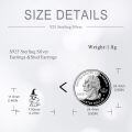 wholesale 925 Sterling Silver Halloween Witch Hat Ghost Stud Earrings Platinum Plated-0-4