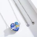 wholesale 925 Sterling Silver Purple Blue Crystal Star Heartbeat Planet Pendant Necklace for Women-0-1