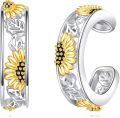 wholesale 925 Sterling Silver Sunflower Design Clip-On Cartilage Hoop Earrings for Men & Women - Vintage Fashion s-0-0
