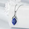 wholesale Sterling Silver Moonstone Turquoise Lapis Lazuli Larimar Moss Agate Celtic Trinity Knot Necklace-0-59