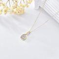 wholesale 14K Gold Infinity Pendant with CZ Stones and Pear Cut Center Stone - 16 Chain-0-4