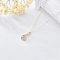 wholesale 14k Gold Infinity Lab Diamond Pendant Necklace Wholesale With Pear Shaped Center Stone-0-4