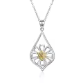TOUPOP Sterling Silver Necklaces Tulips Sunflower Rose Lotus Daisy Hummingbird Red Cardinal Owl Jewelry Gifts-0-0