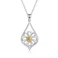 TOUPOP Sterling Silver Necklaces Tulips Sunflower Rose Lotus Daisy Hummingbird Red Cardinal Owl Jewelry Gifts-undefined
