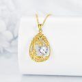 wholesale Sterling Silver Yellow Gold Plated Gemstone Tree of Life Pendant Necklace-0-2