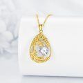 wholesale 925 Sterling Silver Heart Pendant Necklace Wholesale Gold Plated-0-2