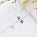 wholesale 10K Gold Chain Blue Enamel Dragonfly Charm Anklet for Women-0-1
