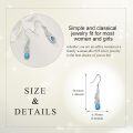 wholesale 925 Sterling Silver Feather Shape Turquoise Stone Dangle Earrings  for Women and Moms-0-4