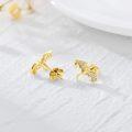 wholesale Gold 925 Sterling Silver Hypoallergenic Dragon Stud Earrings with Cubic Zirconia for Women-0-3