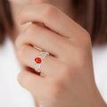 wholesale 925 Sterling Silver Celtic Knot Rings Wholesale With Red Garnet-0-1