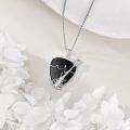 wholesale 925 Sterling Silver Guitar Black Onyx Heartbeat Music Pendant Necklace s for Women-0-4