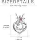 wholesale 925 Sterling Silver Poinsettia Birth Flower Heart Pendant I Love You Sister Necklace Gifts for Women-0-5