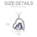 TOUPOP Sterling Silver Heart Animal Necklace Dog Horse Owl Gift For Women-0-3