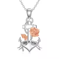 TOUPOP Sterling Silver Anchor Pendant Inspiration Necklace Gift-undefined